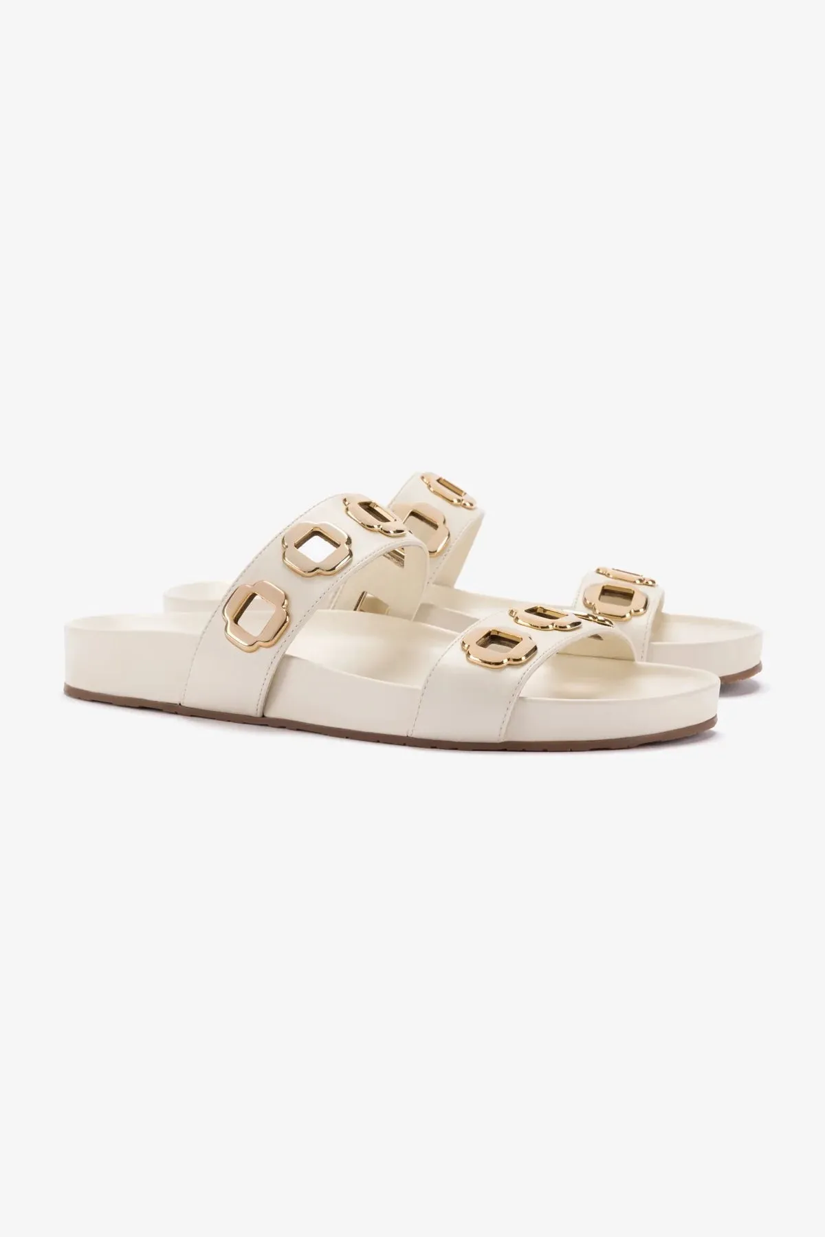 Milan Slide In Ivory Leather Practical Style