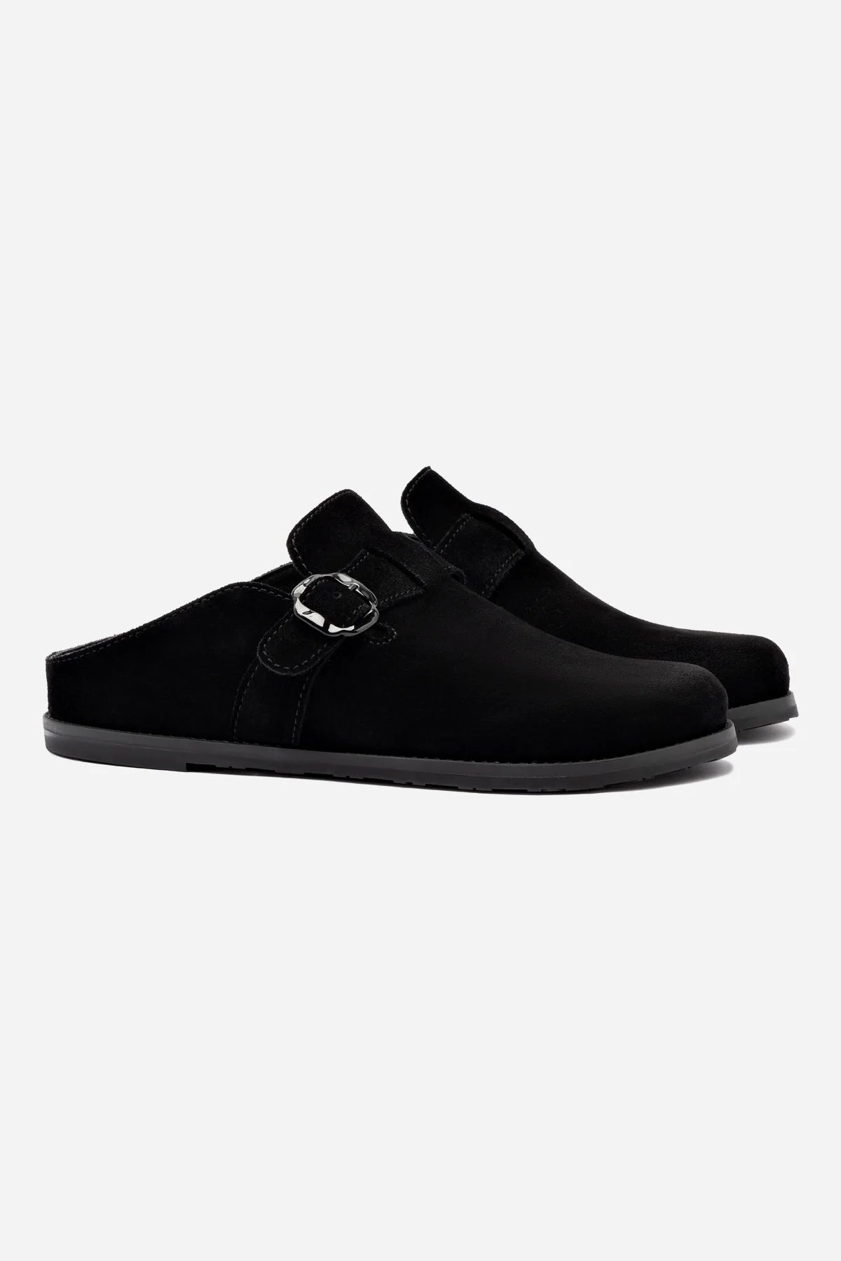 Milan Clog In Black Suede Casual Fit