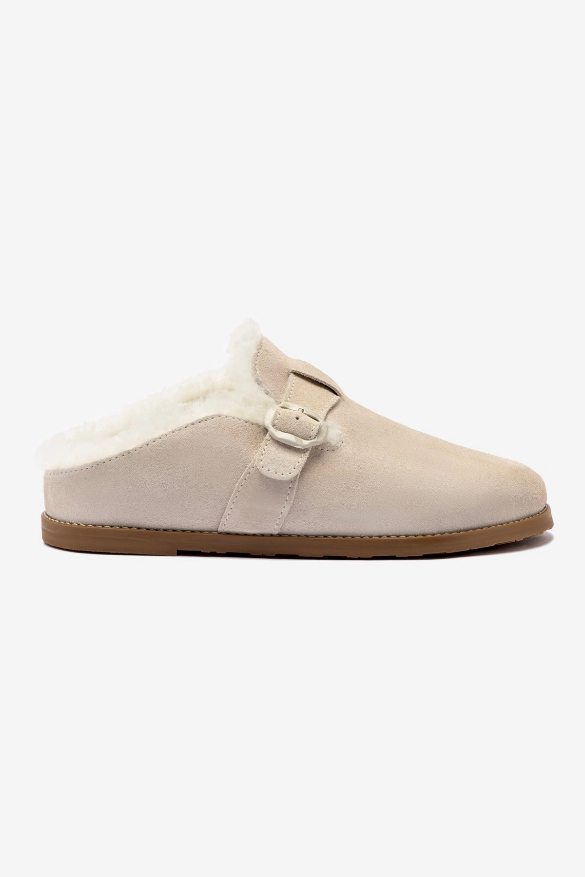 Milan Fur Clog In Mushroom Grey Suede Daylong Comfort Footwear Comfort Wear Shoes