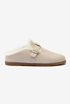 Milan Fur Clog In Mushroom Grey Suede Daylong Comfort Footwear Comfort Wear Shoes