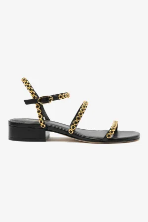 Milanina Flat Sandal In Black Leather Modern Comfort Shoes Breathable fabric