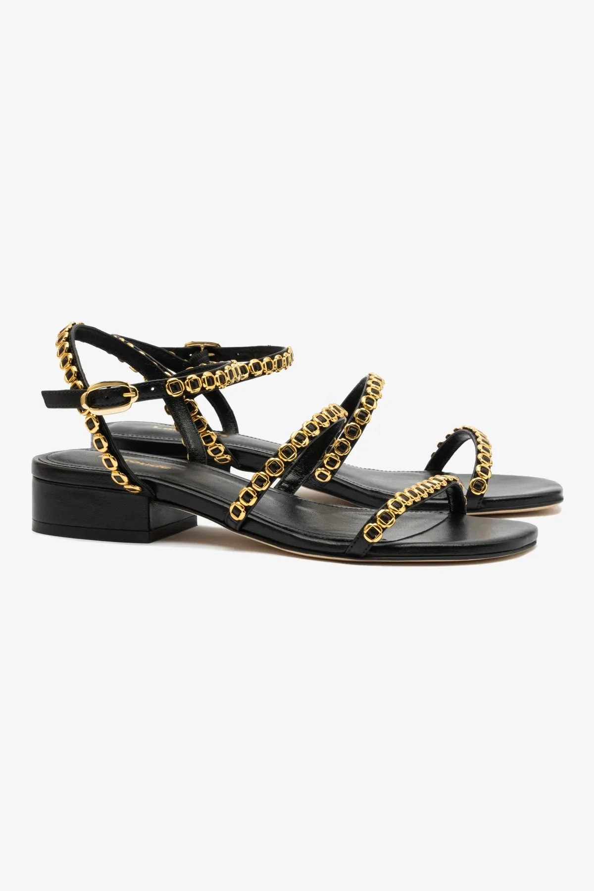 Milanina Flat Sandal In Black Leather Relaxed Style