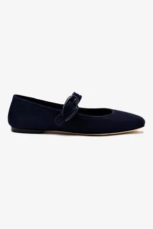 Verona Ballet Flat In Navy Suede Breathable fabric Travel Friendly Footwear