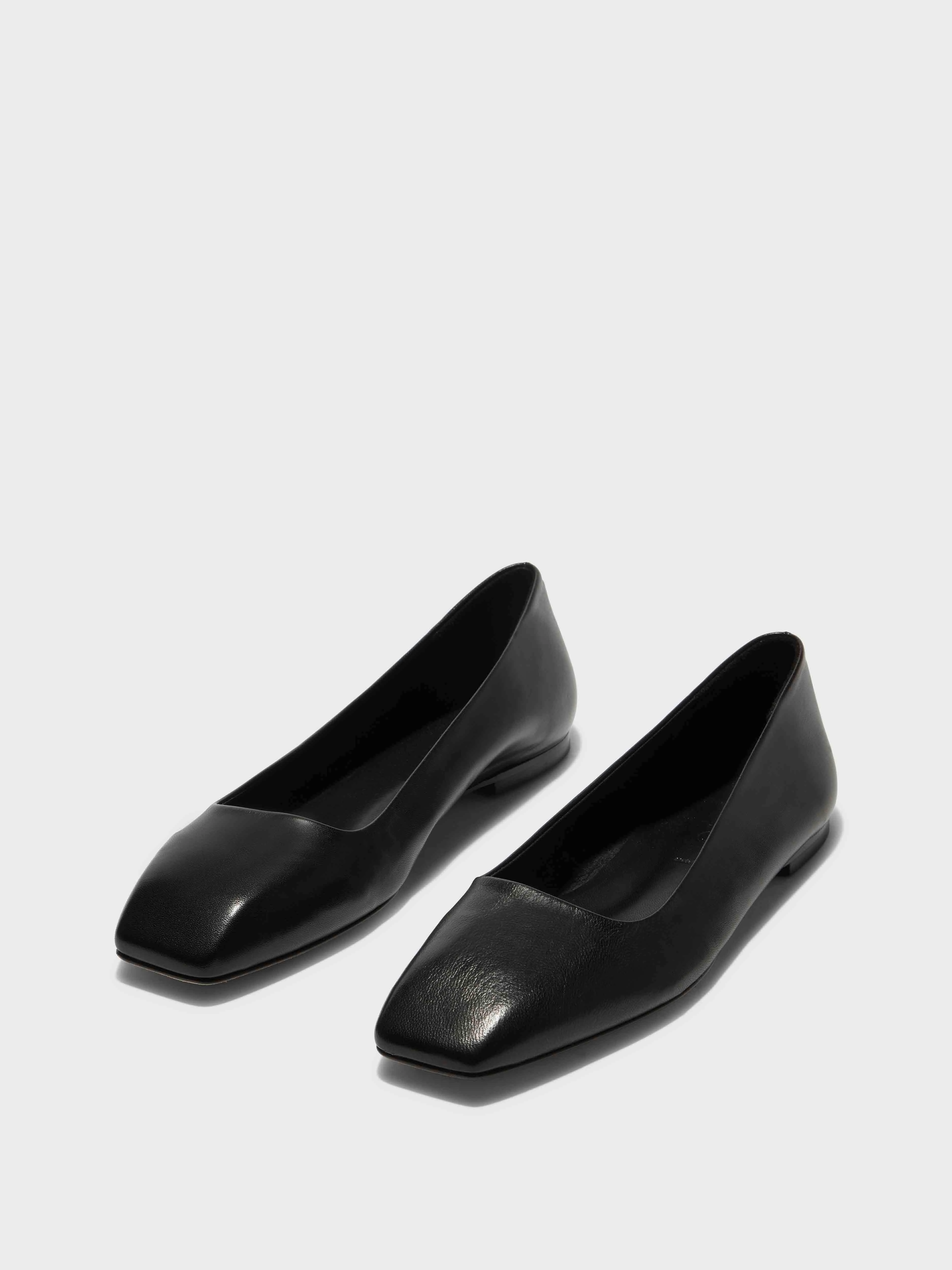 Modern Look Ida Leather Square-Toe Flats