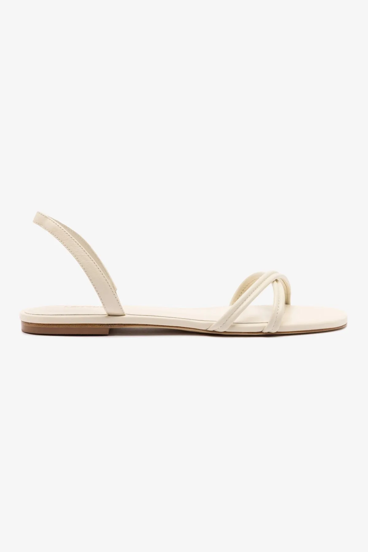 Annie Flat In Ivory Leather Soft Support Workhorse Footwear