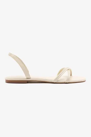 Annie Flat In Ivory Leather Soft Support Workhorse Footwear