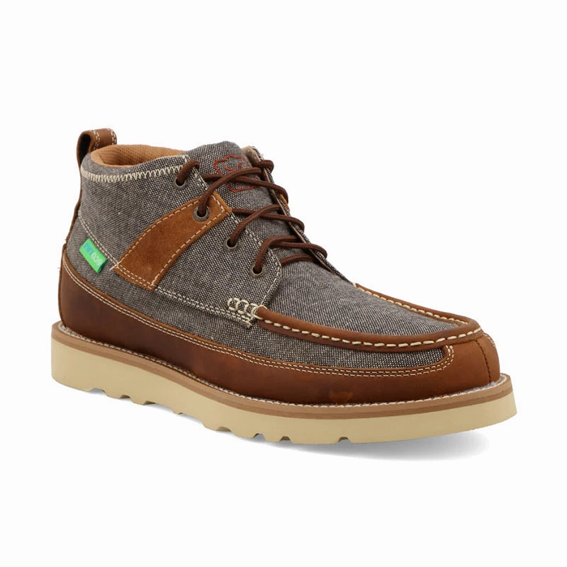 Men's 4in Wedge Sole Boot Dust/Brown Durable Fit Seamless Stitching