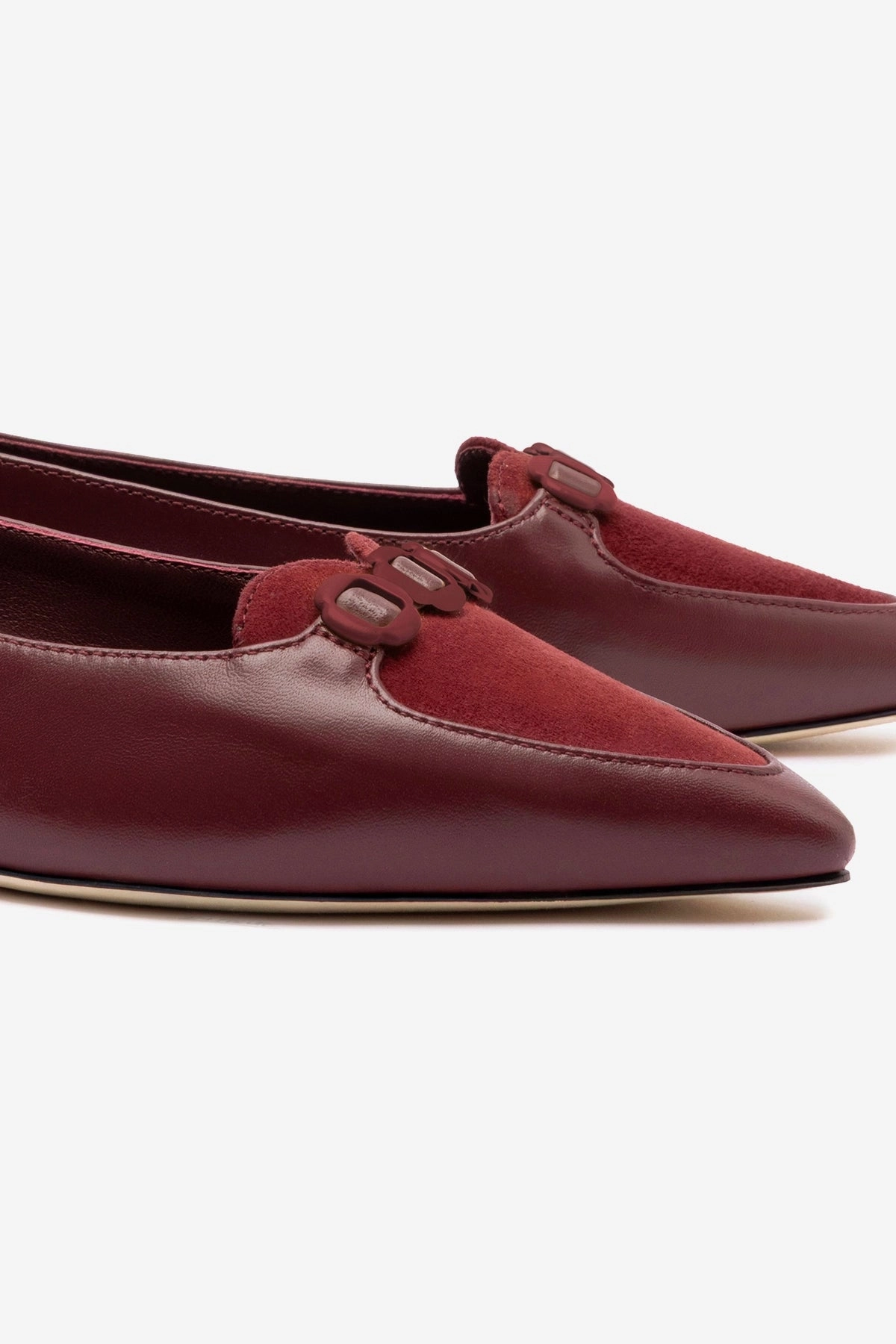 Moisture wicking Audrey Flat In Burgundy Leather