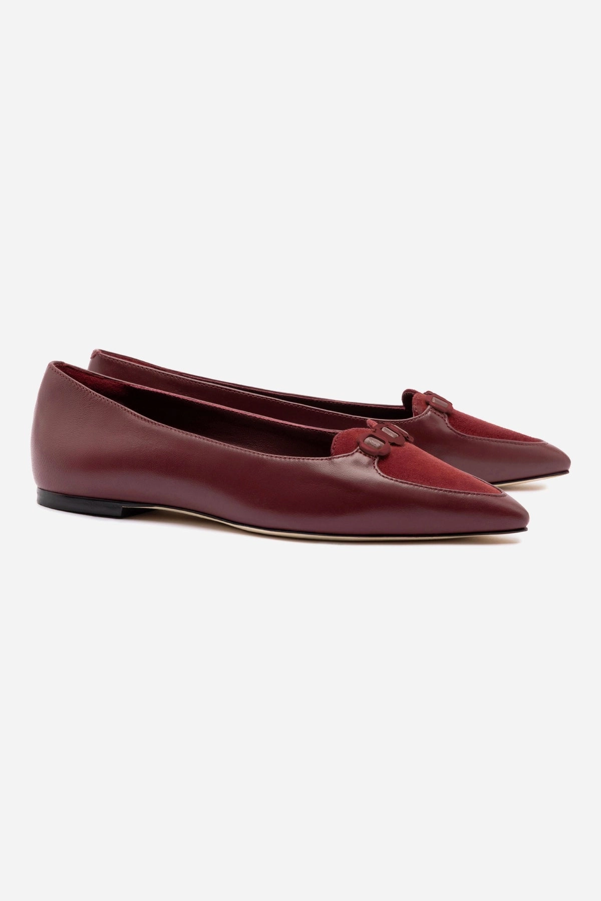 Moisture wicking Audrey Flat In Burgundy Leather