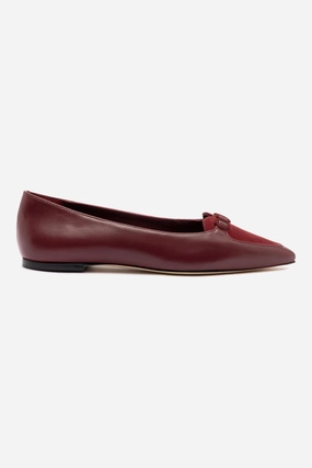 Easy Care Footwear Audrey Flat In Burgundy Leather