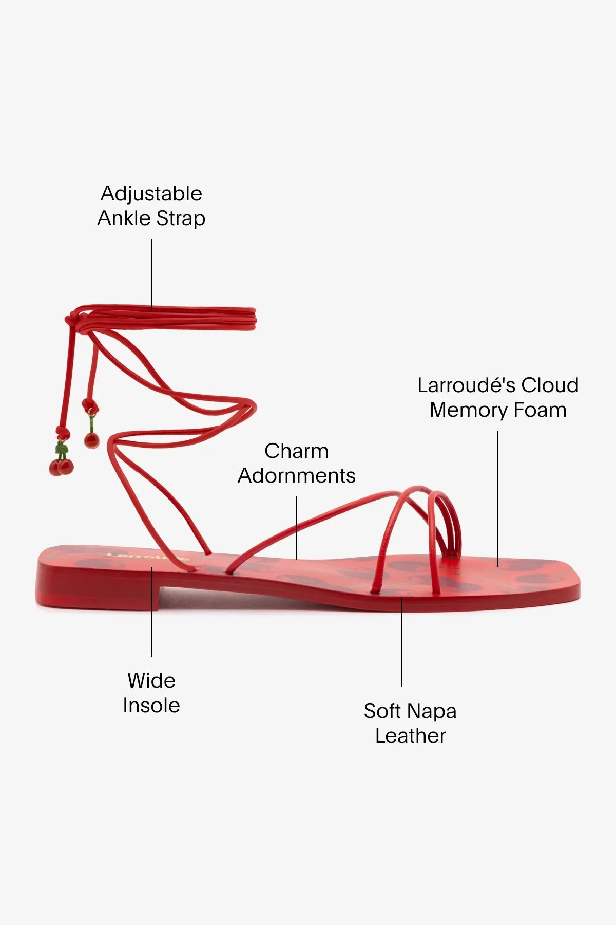 Nadia Flat Sandal In Scarlet Leather Stylish Footwear