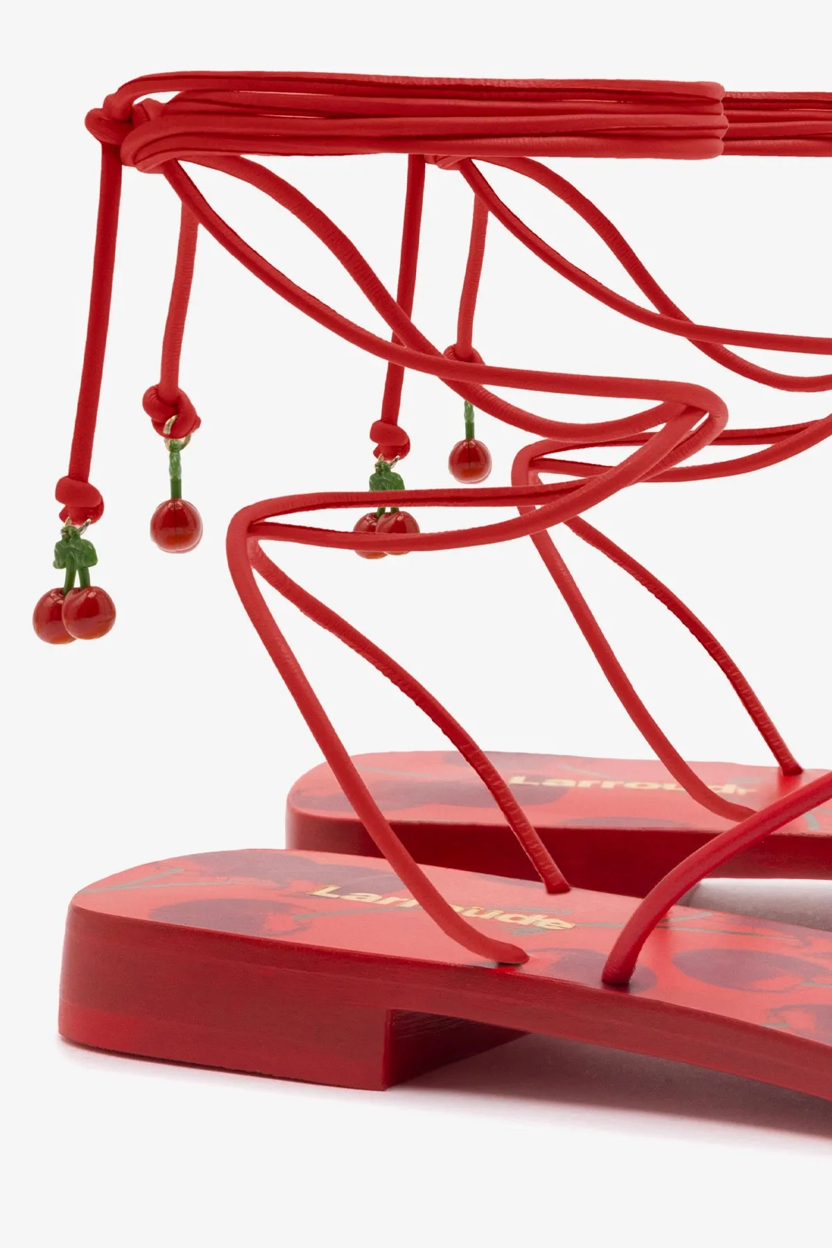 Nadia Flat Sandal In Scarlet Leather Stylish Footwear