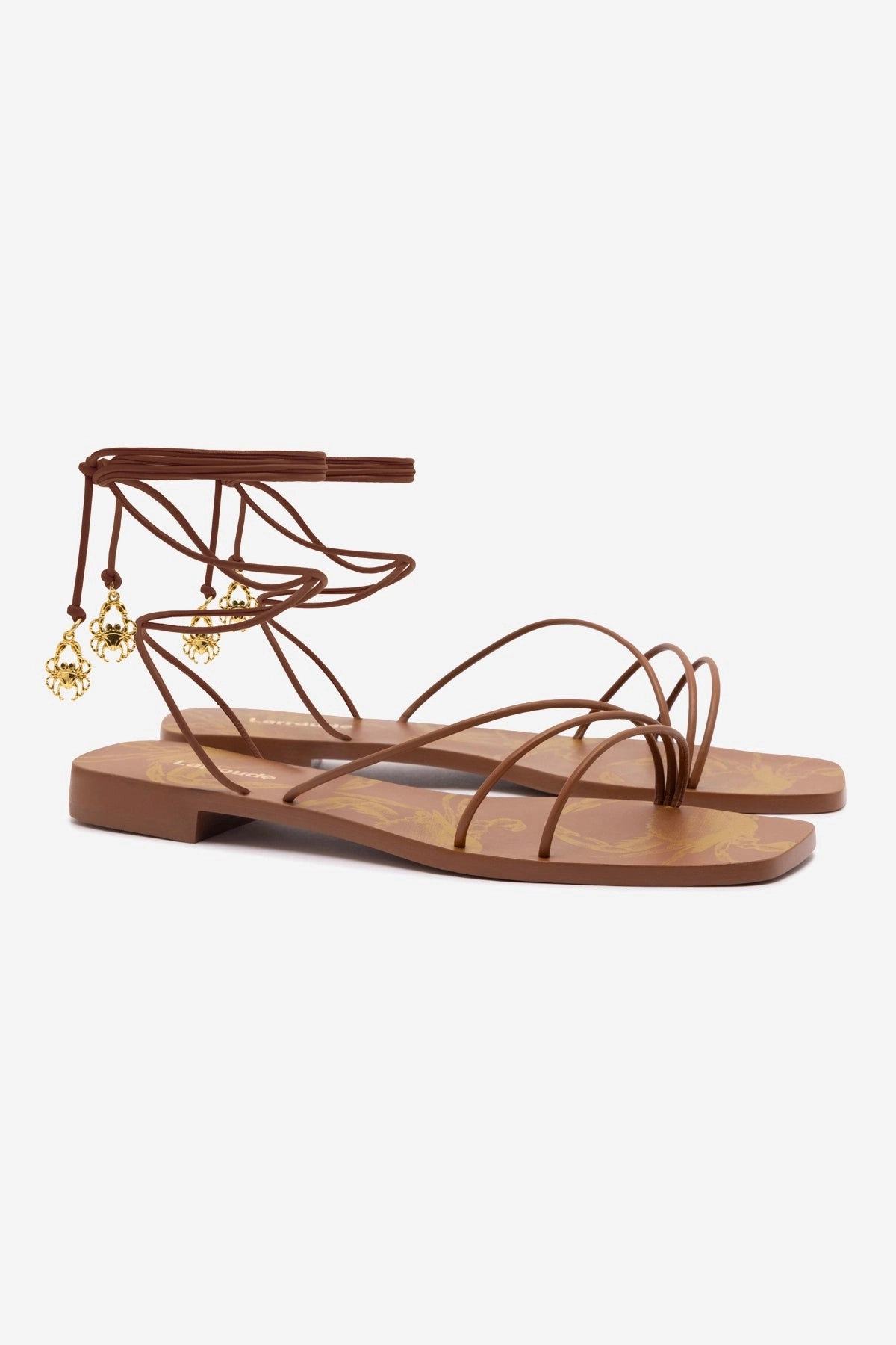 Nadia Flat Sandal In Caramel Leather Practical Comfort