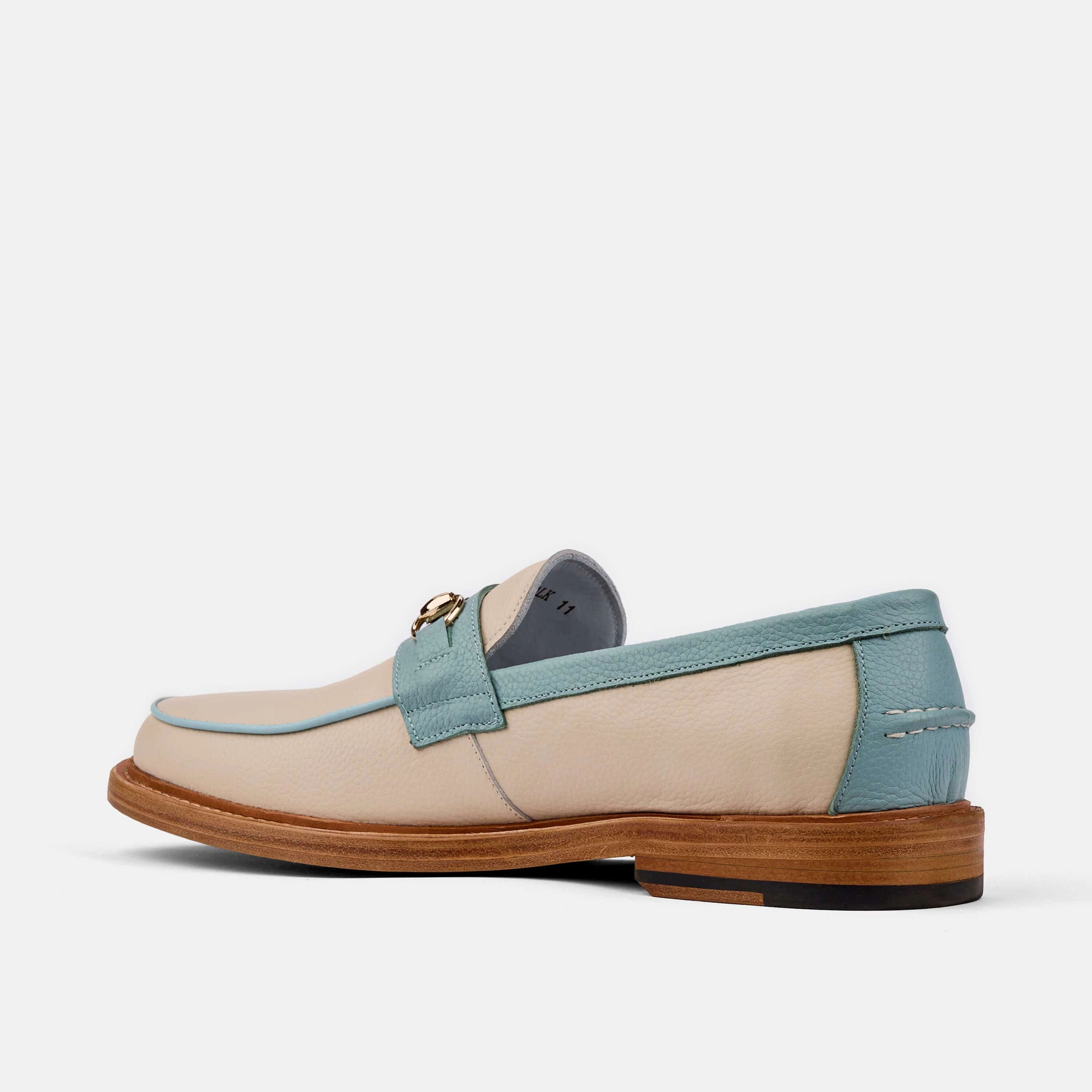 Neutral Tones Boardwalk White Sands Leather Horse-Bit Loafers