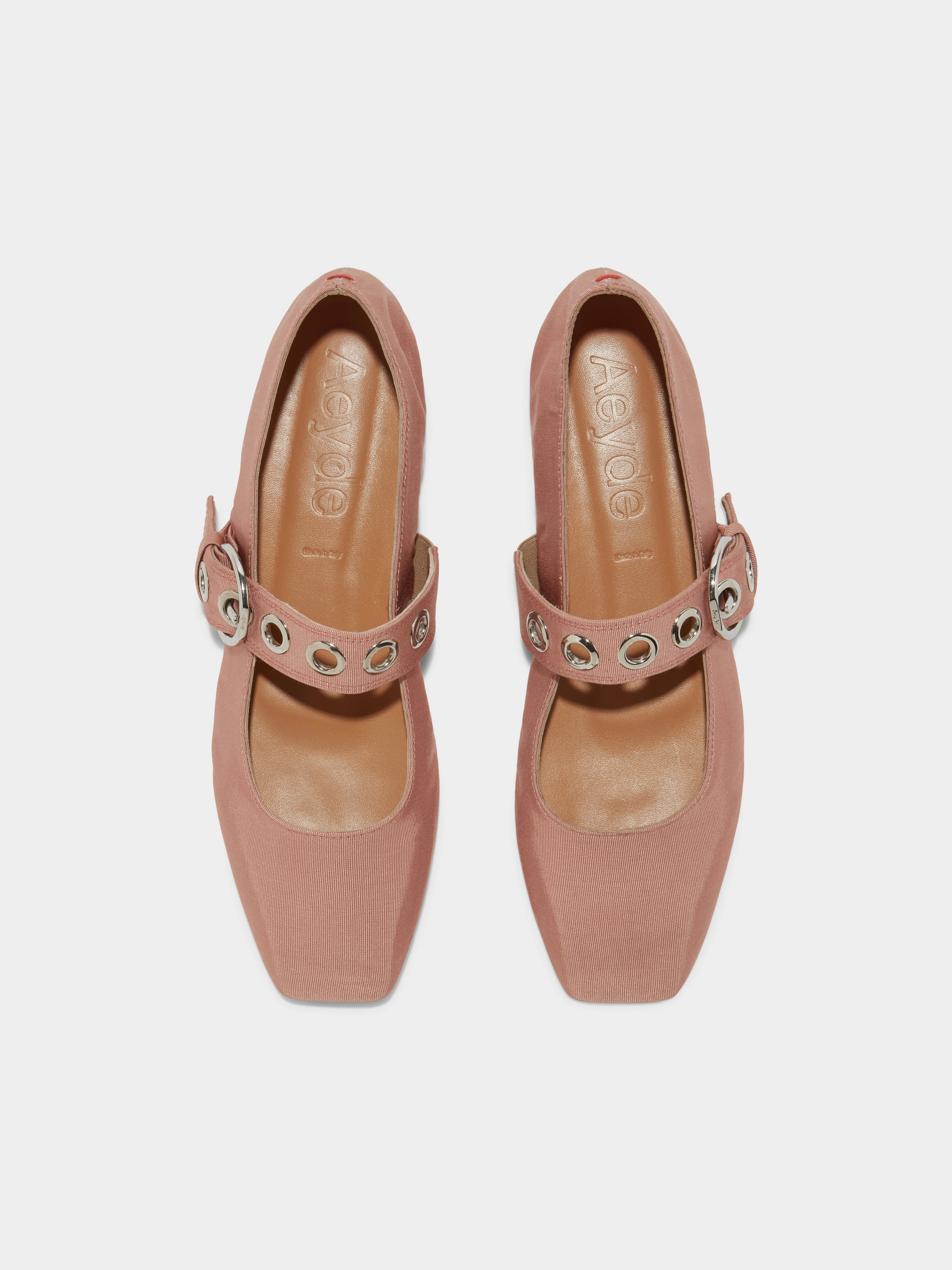 Non-Slip Sole Uma Eyelet Grosgrain Mary-Janes Flats