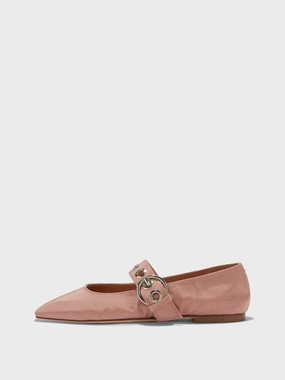 Uma Eyelet Grosgrain Mary-Janes Flats Roomy Toe Box Design