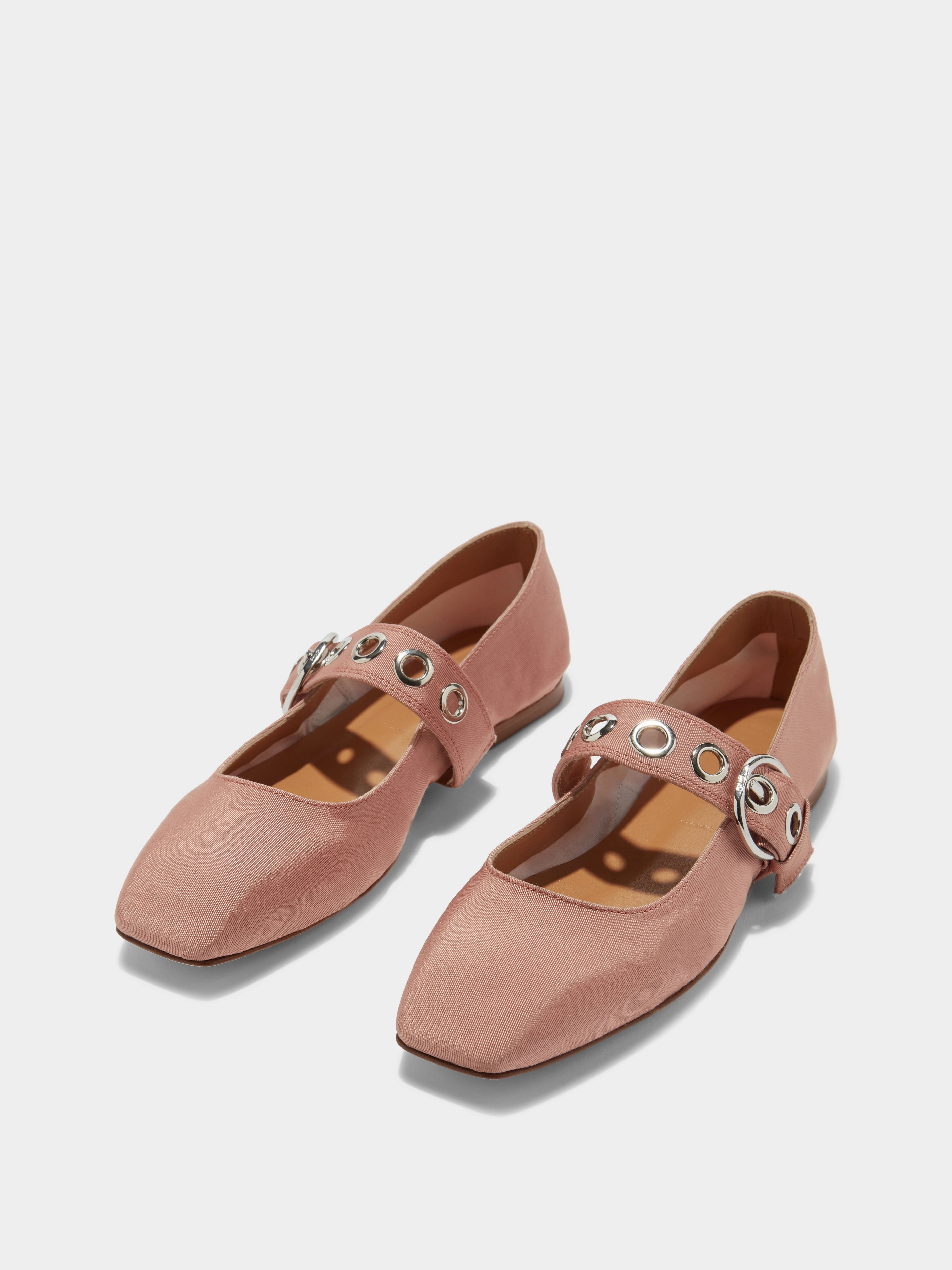 Non-Slip Sole Uma Eyelet Grosgrain Mary-Janes Flats