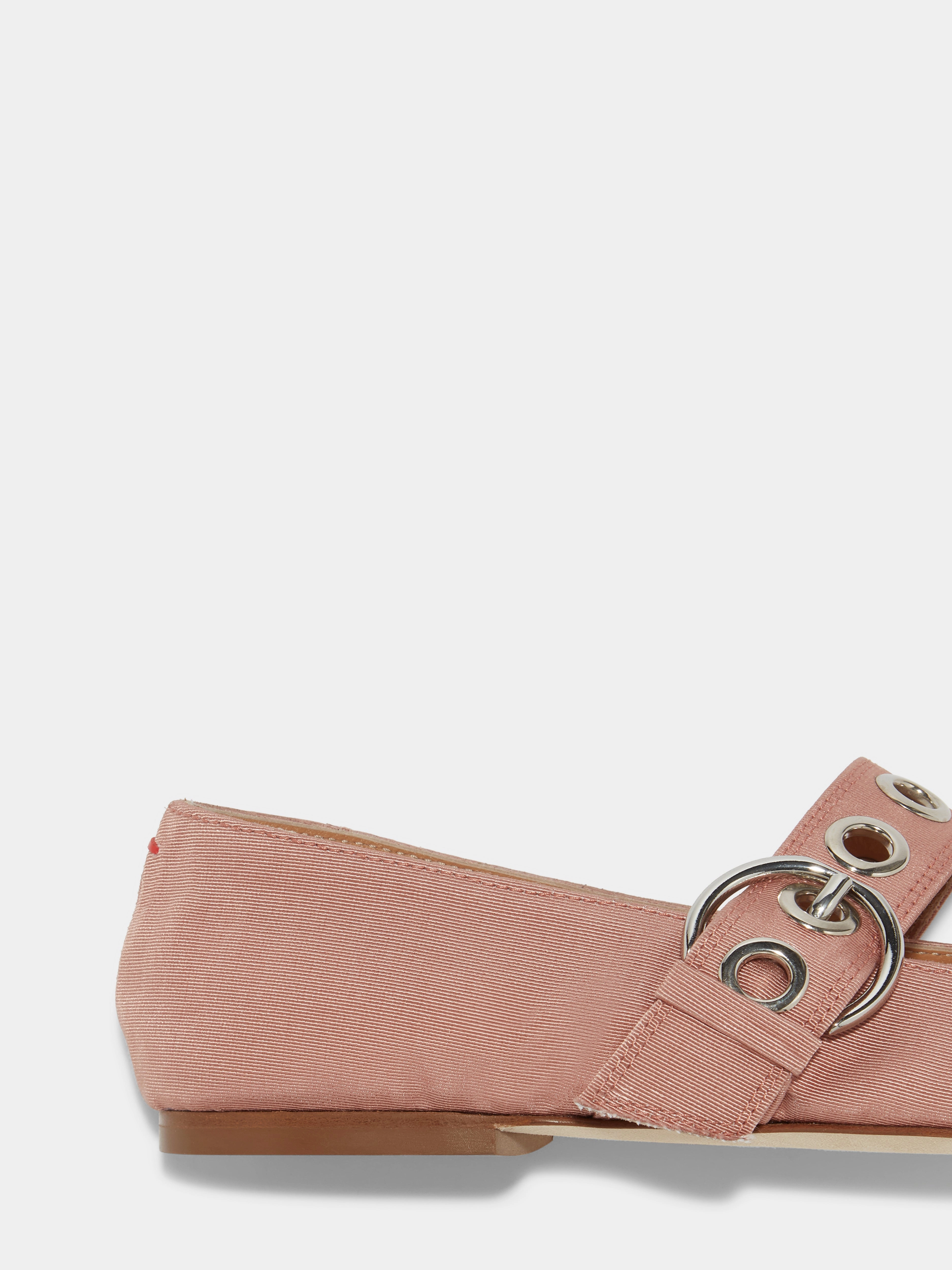 Non-Slip Sole Uma Eyelet Grosgrain Mary-Janes Flats