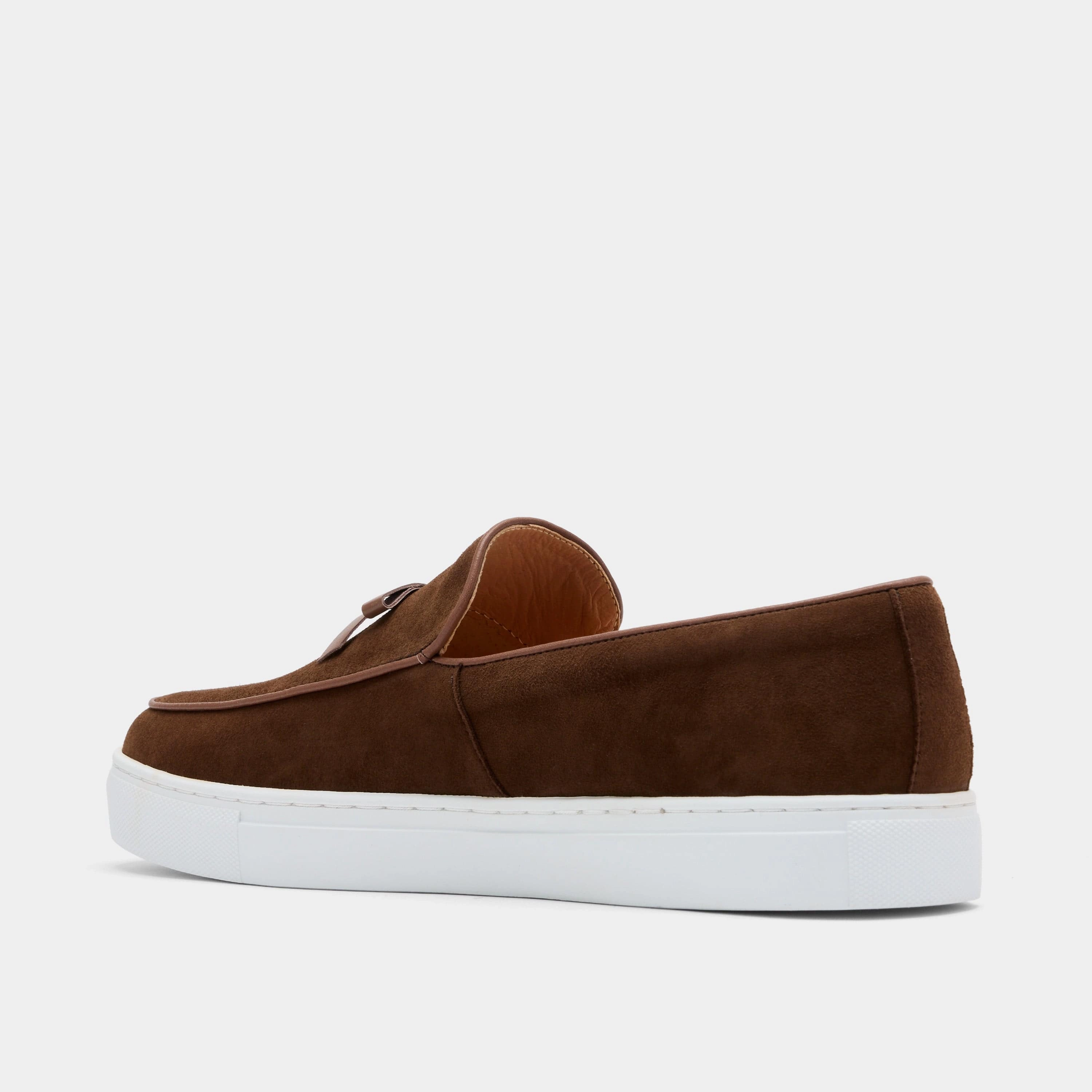 Odell Chocolate Suede Belgian Loafer Sneakers Comfort Journey