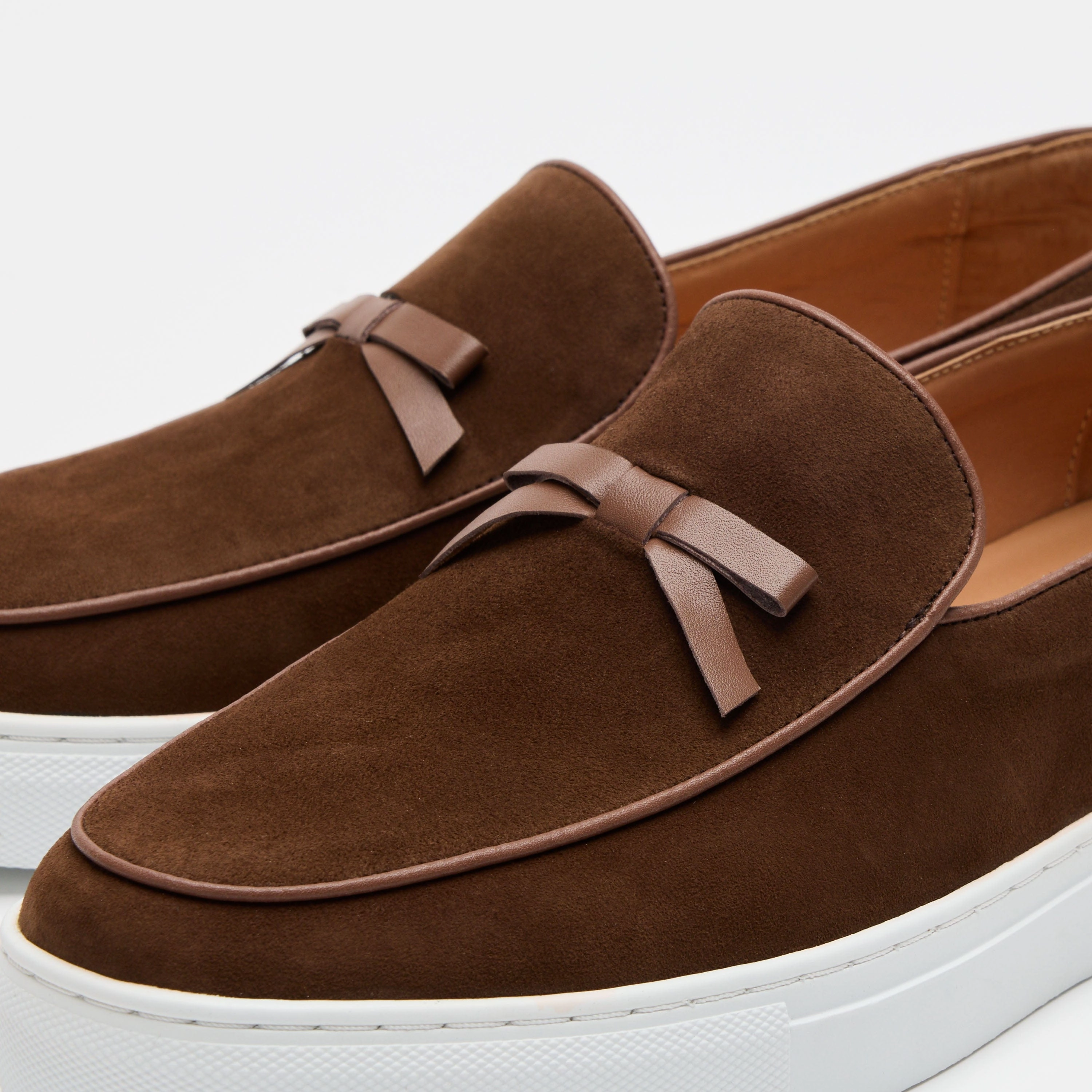 Odell Chocolate Suede Belgian Loafer Sneakers Comfort Journey