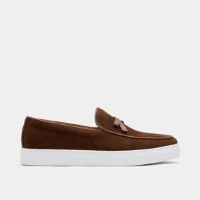 Odell Chocolate Suede Belgian Loafer Sneakers Easy Fit