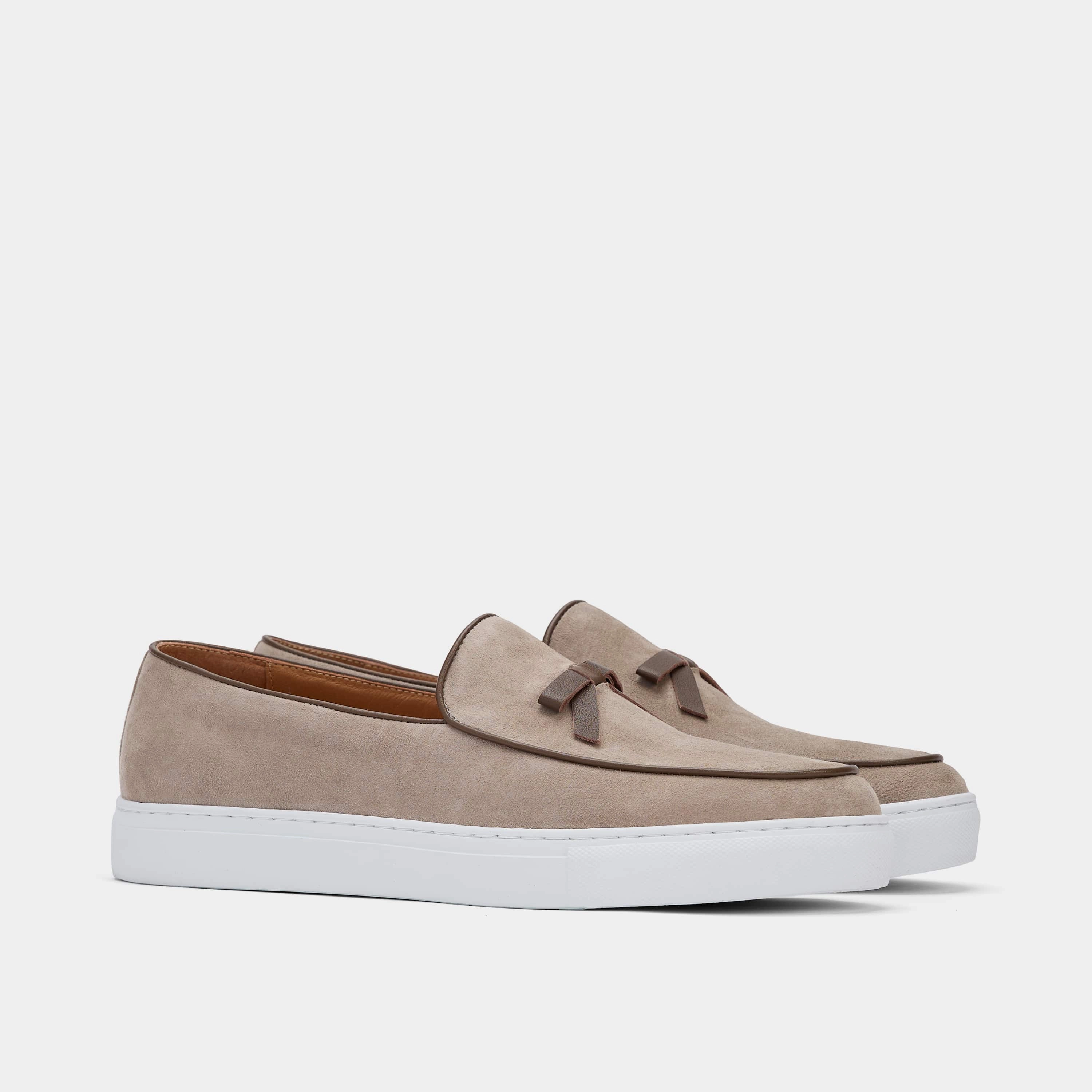 Odell Desert Sand Suede Belgian Loafer Sneakers Cushioned Insole