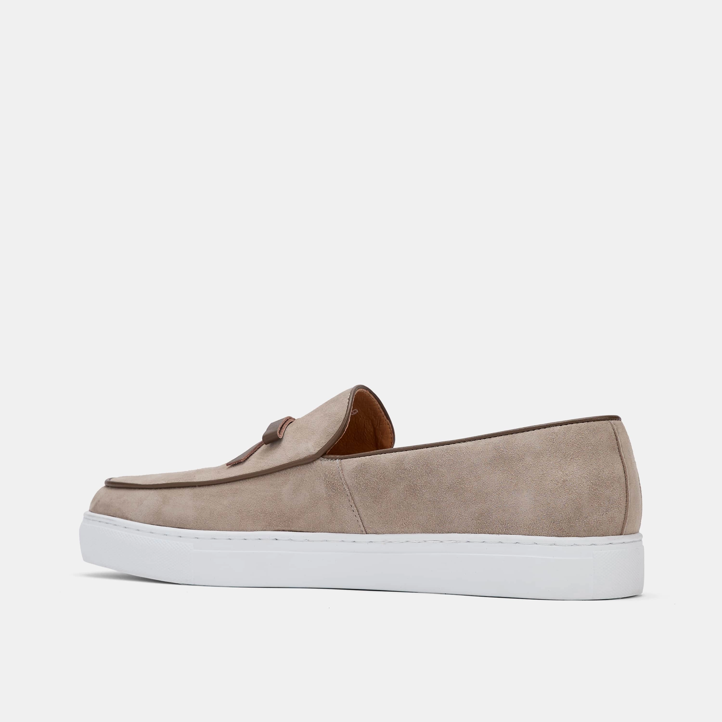 Odell Desert Sand Suede Belgian Loafer Sneakers Cushioned Insole
