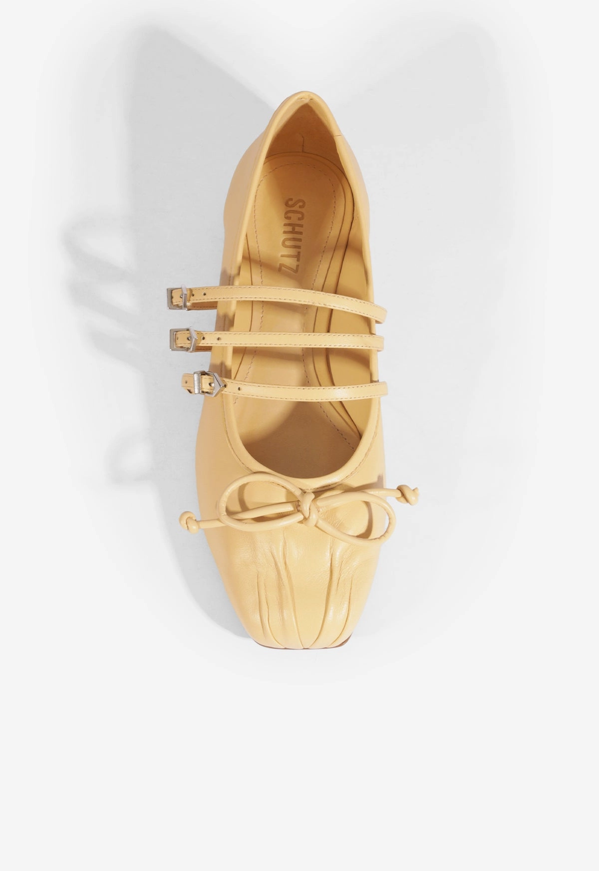 Odor control Arissa Beige Leather Ballet Flat