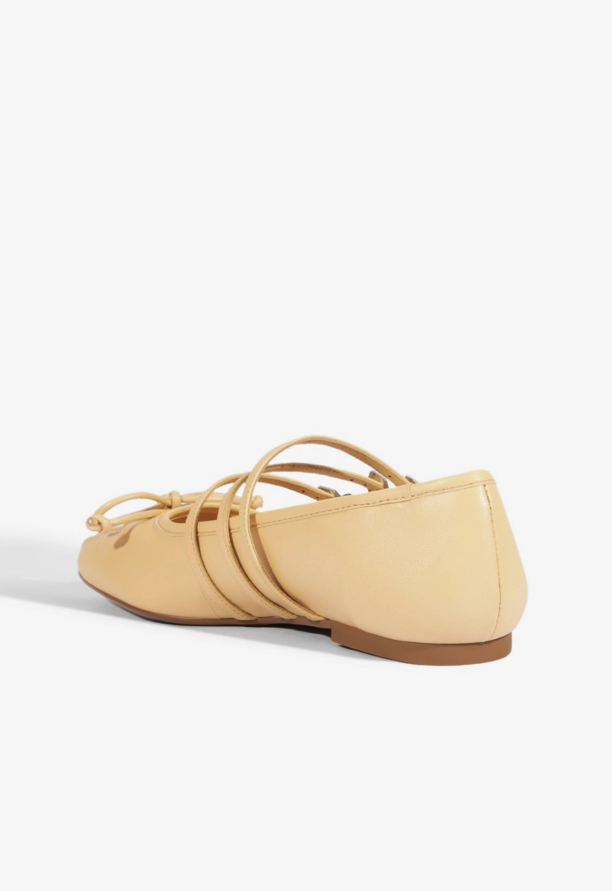 Odor control Arissa Beige Leather Ballet Flat