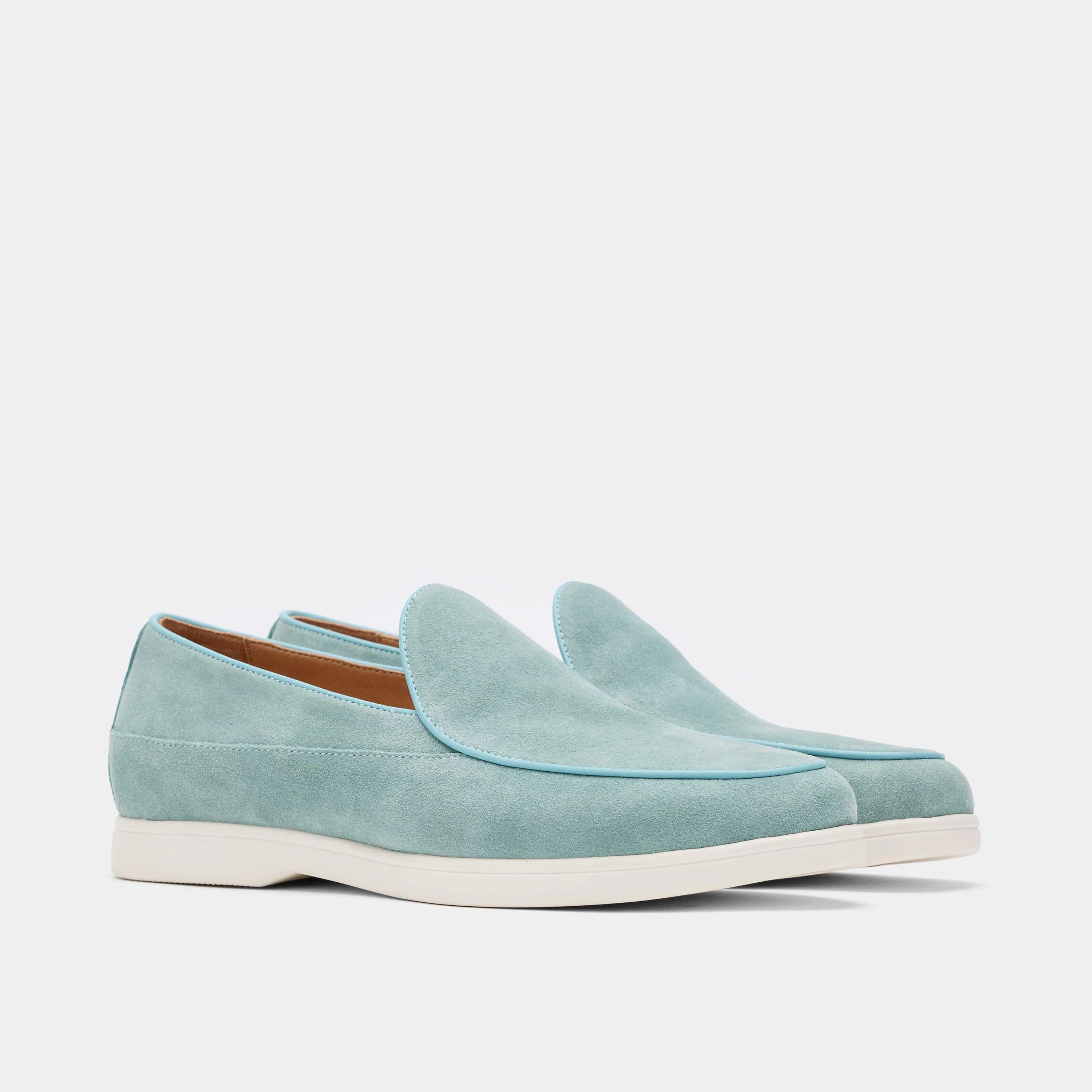 Office Ready Alessandro Light Blue Suede Venetian Loafers