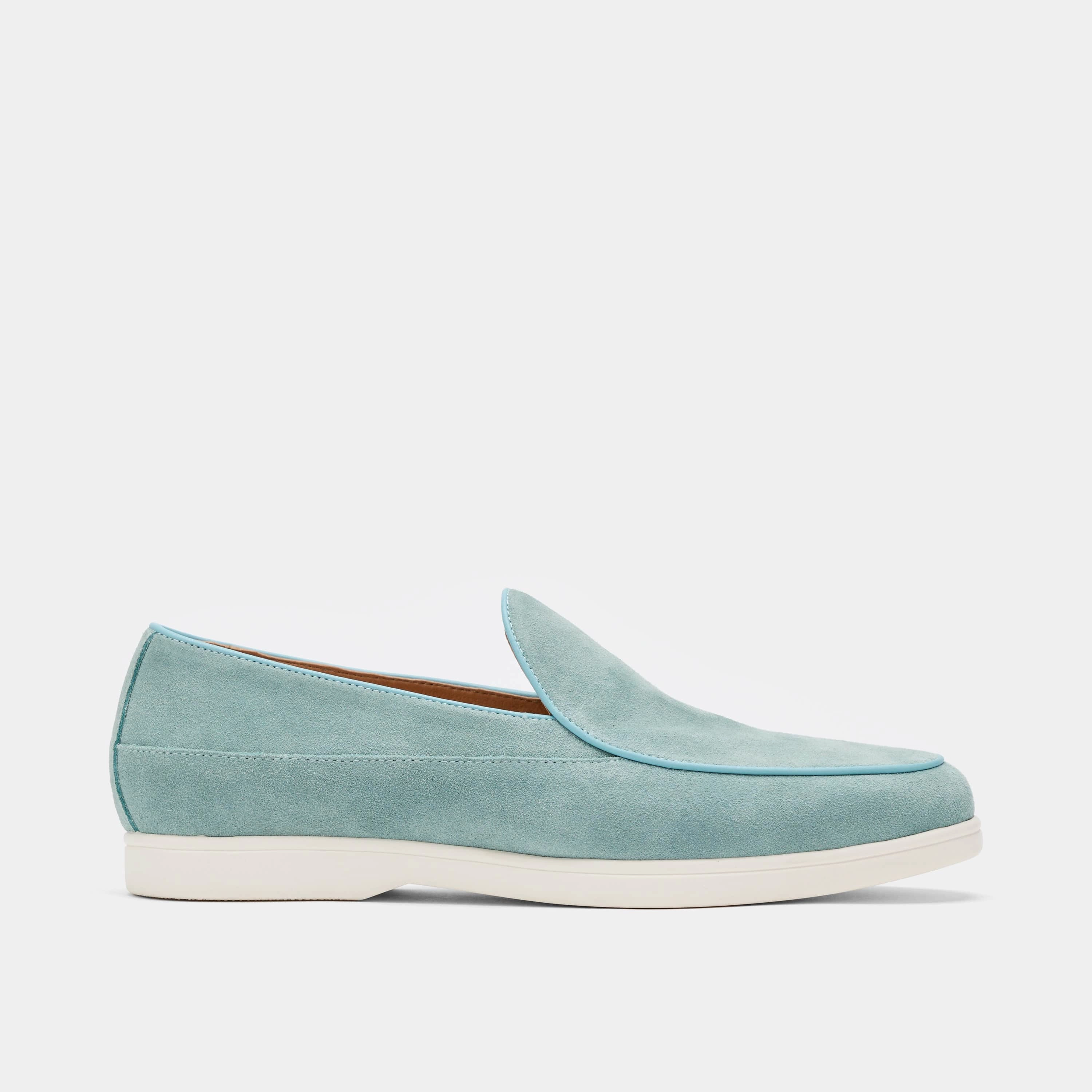 Investor Meeting Alessandro Light Blue Suede Venetian Loafers