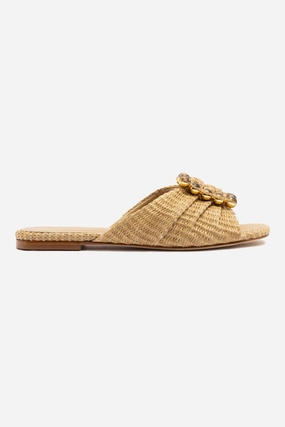 Quick-Dry Material Timeless Appeal Chloe Gosselin by Larroud?? Nova Flat In Natural Raffia