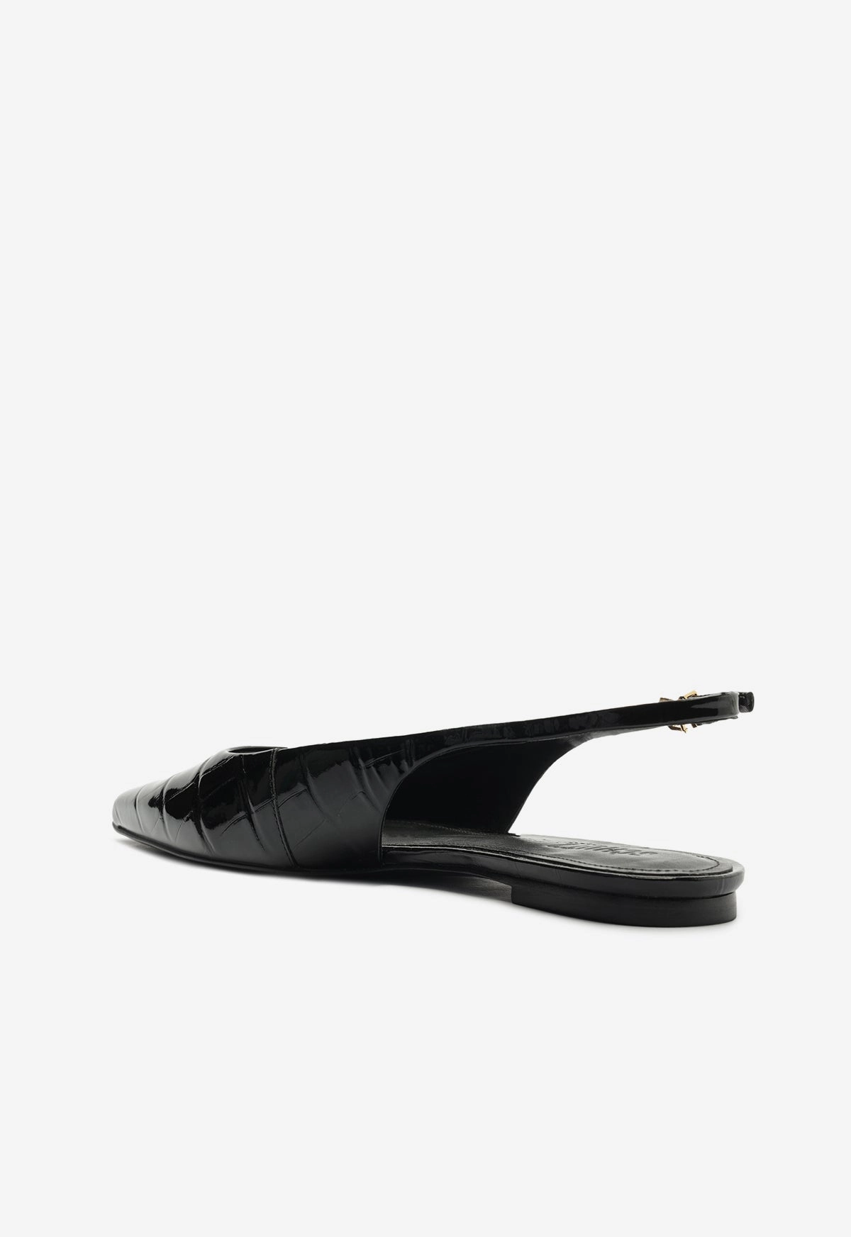 Paola Black Leather Flat Timeless Appeal