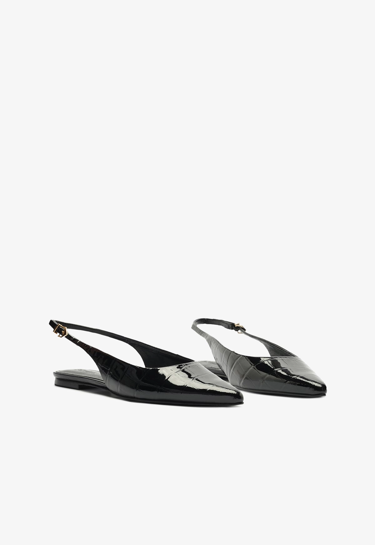 Paola Black Leather Flat Timeless Appeal