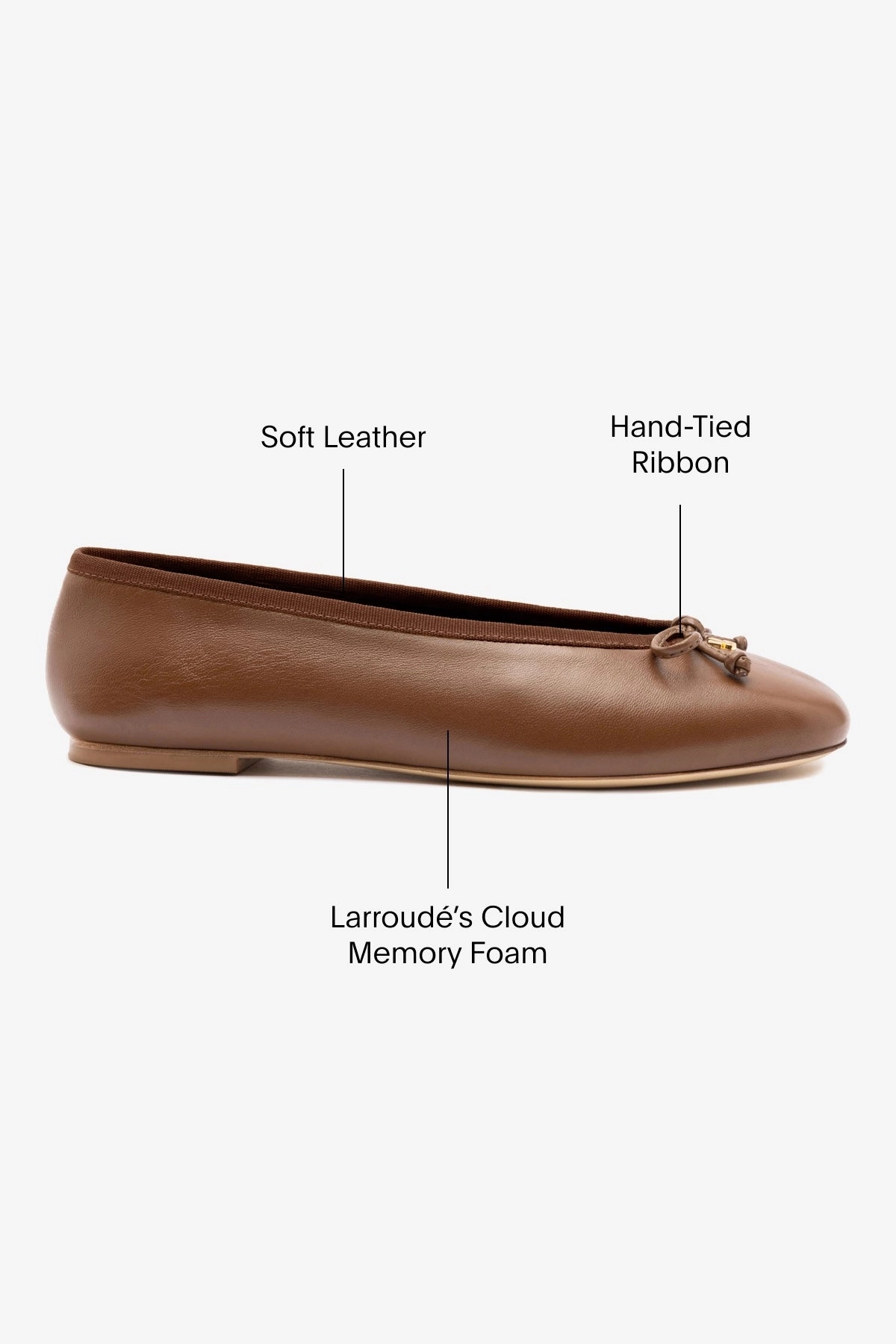 Pavlova Ballet Flat In Burnt Umber Leather Stylish Fit