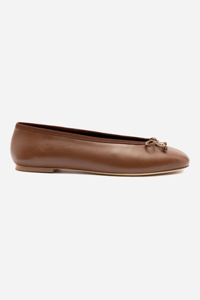 Everyday Comfort Pavlova Ballet Flat In Burnt Umber Leather
