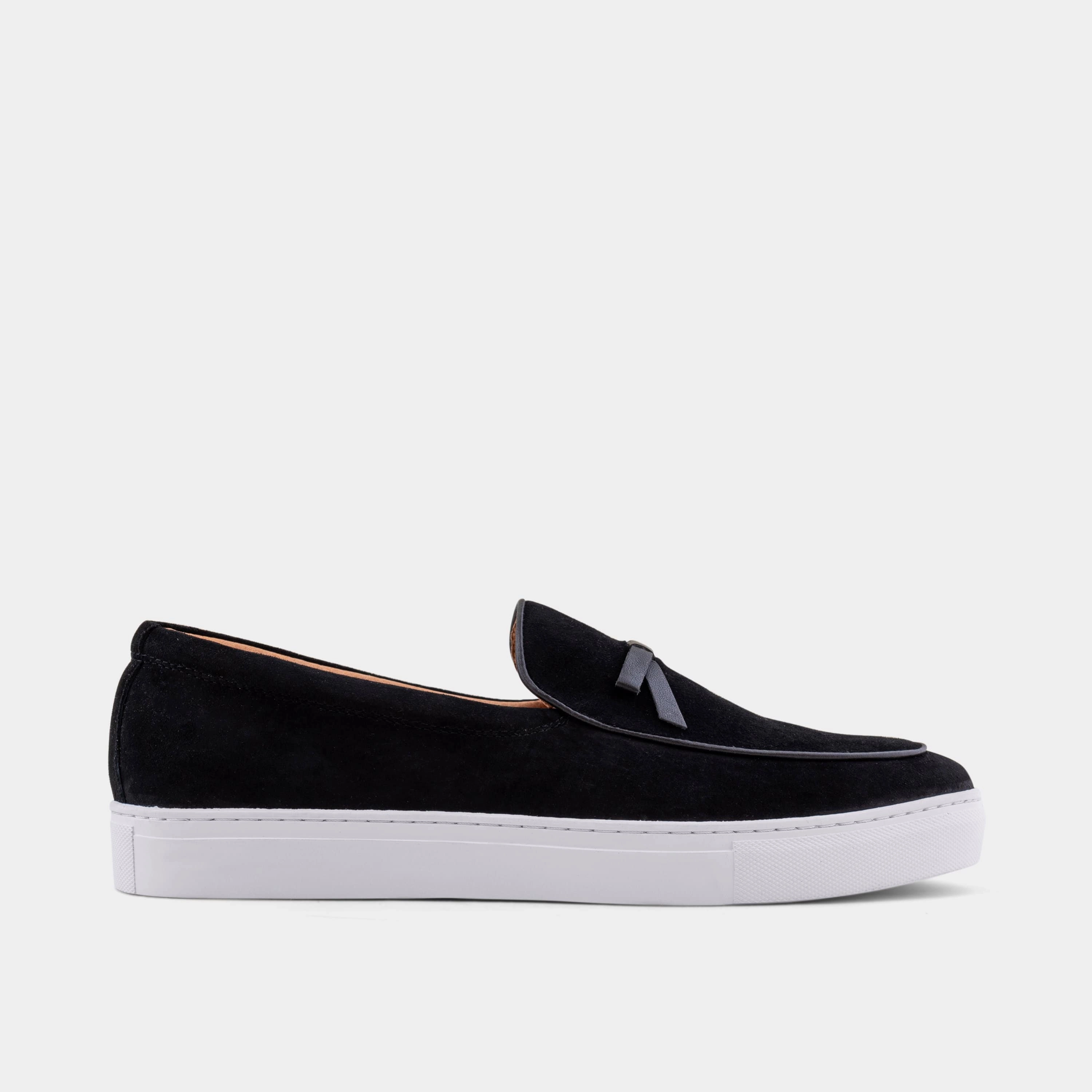 Odell Black Suede Belgian Loafer Sneakers Minimalist Aesthetic