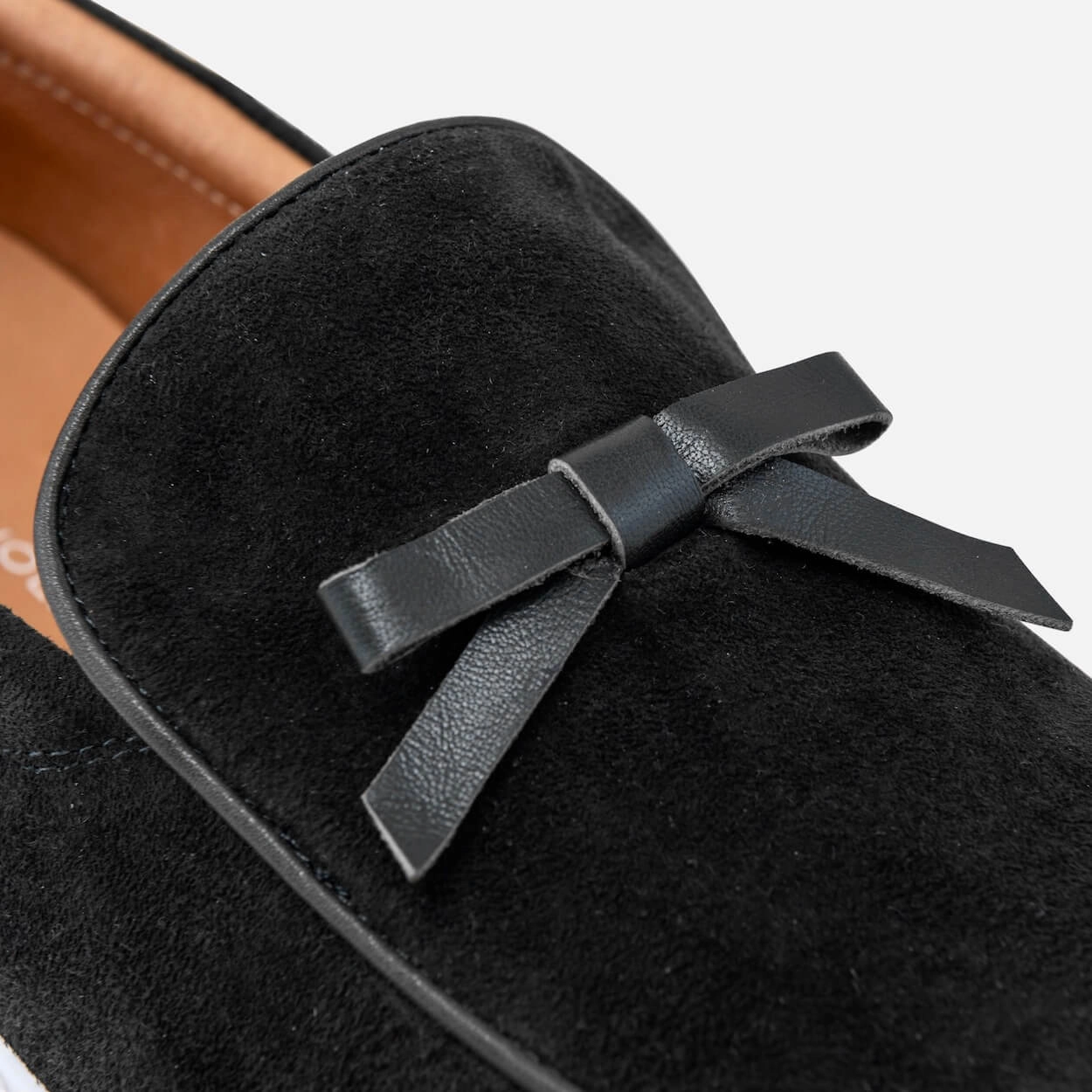 Polished Finish Odell Black Suede Belgian Loafer Sneakers