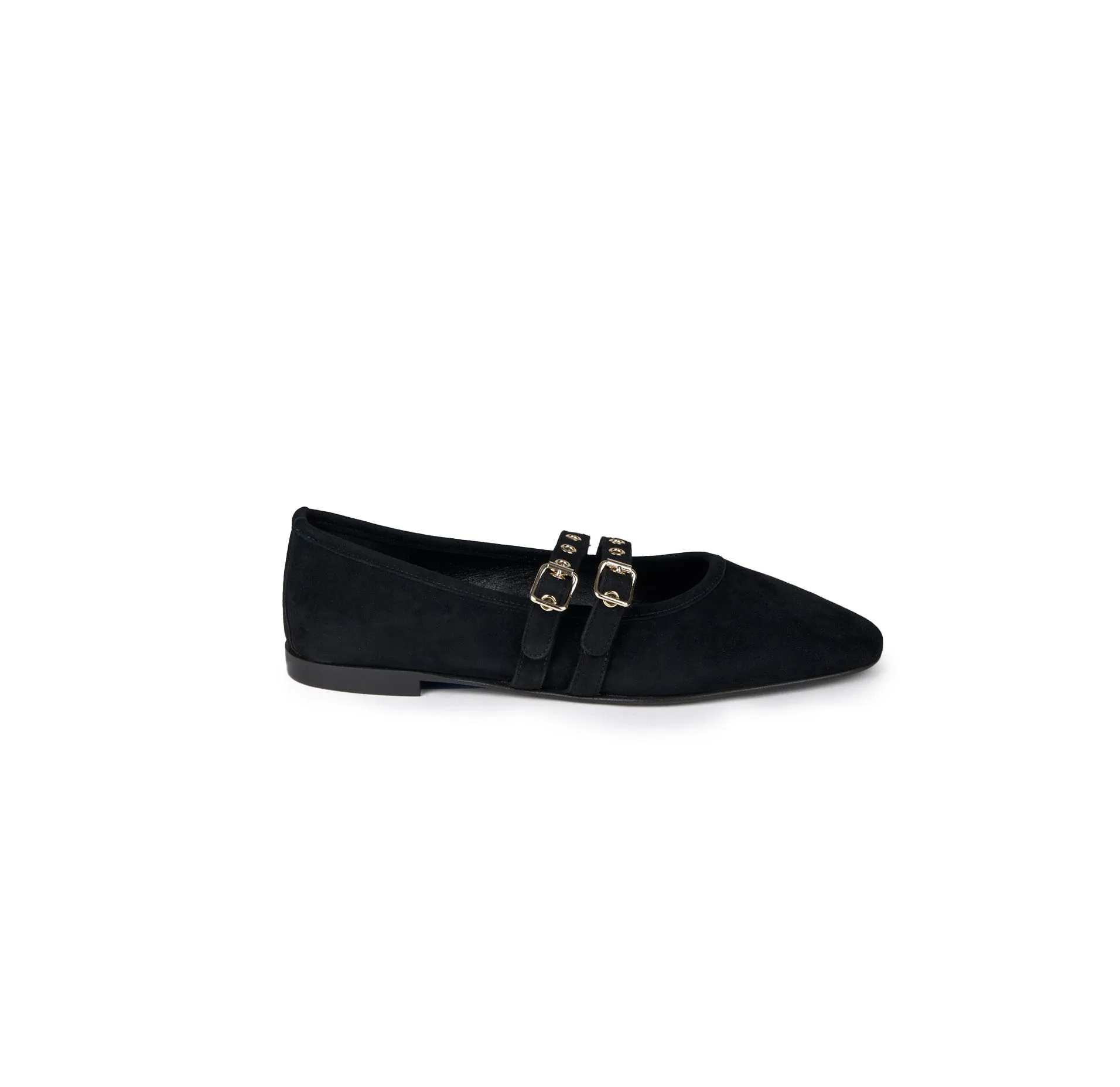 Practical Walk Como 2 Buckle - Black Suede