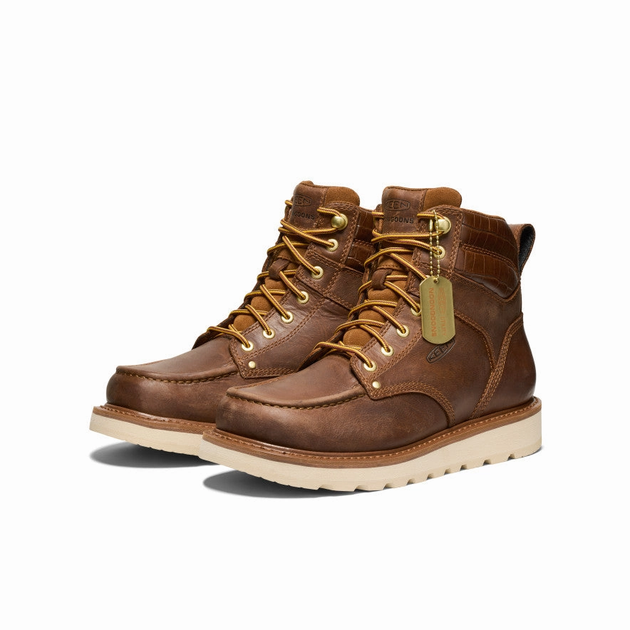 Practical Comfort Men's Cincinnati 6" Boot (Soft Toe) x Noon Goons   |  Leather Brown/Off White