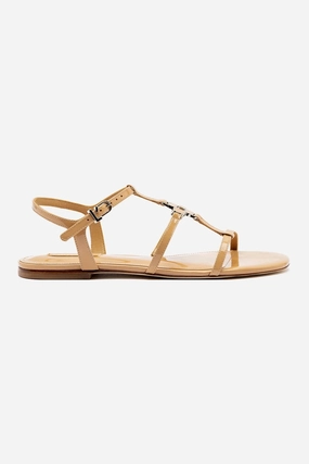 Easy Style Footwear Hana Flat In Tan Patent Leather