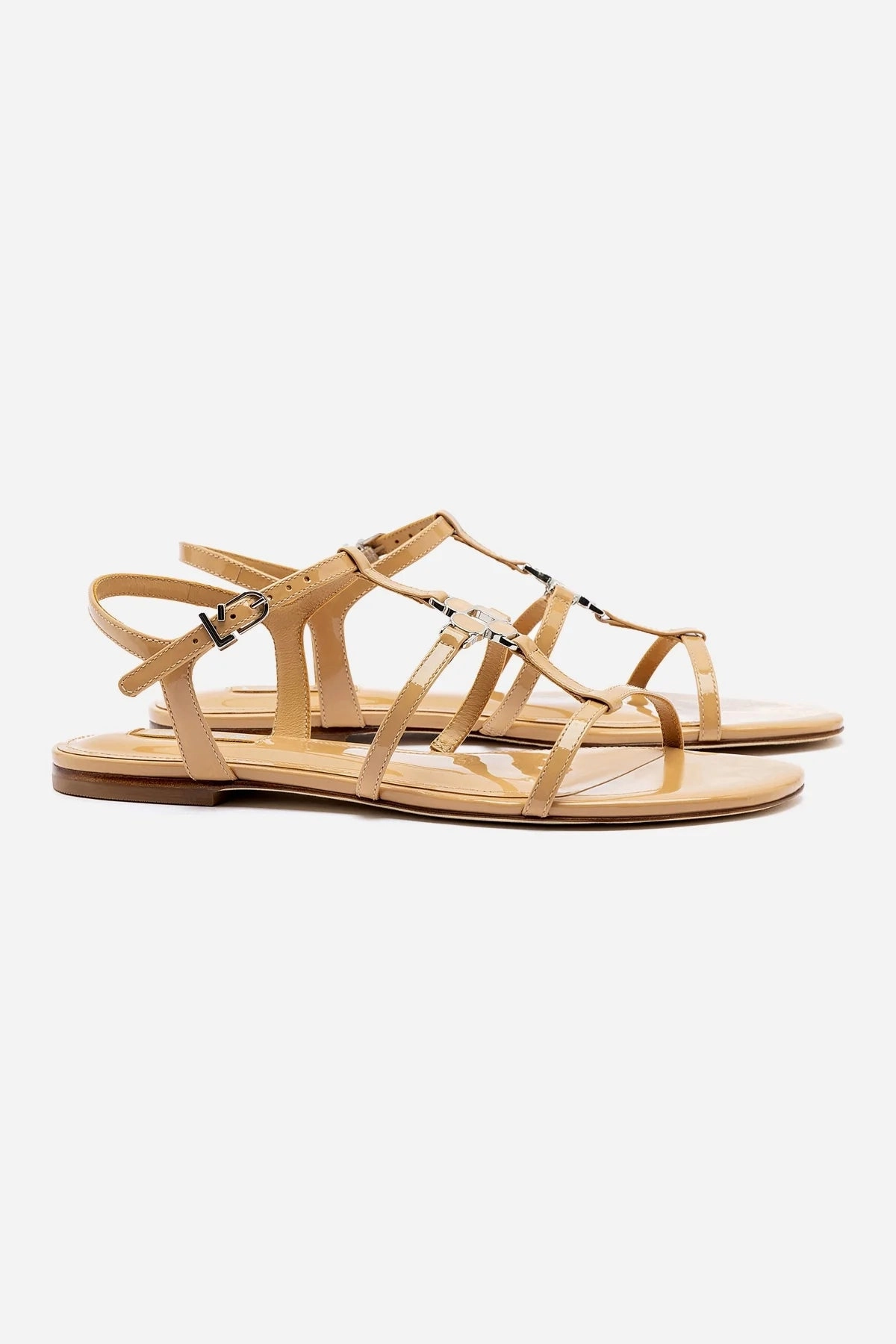Practical Design Hana Flat In Tan Patent Leather