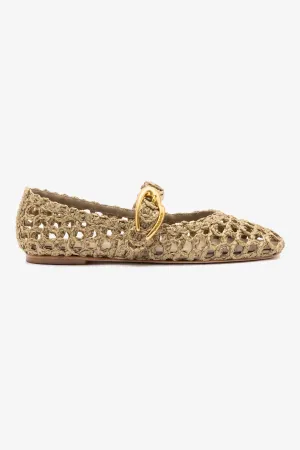 Effortless Stylish Shoes Verona Macrame In Algae Embroidered Raffia