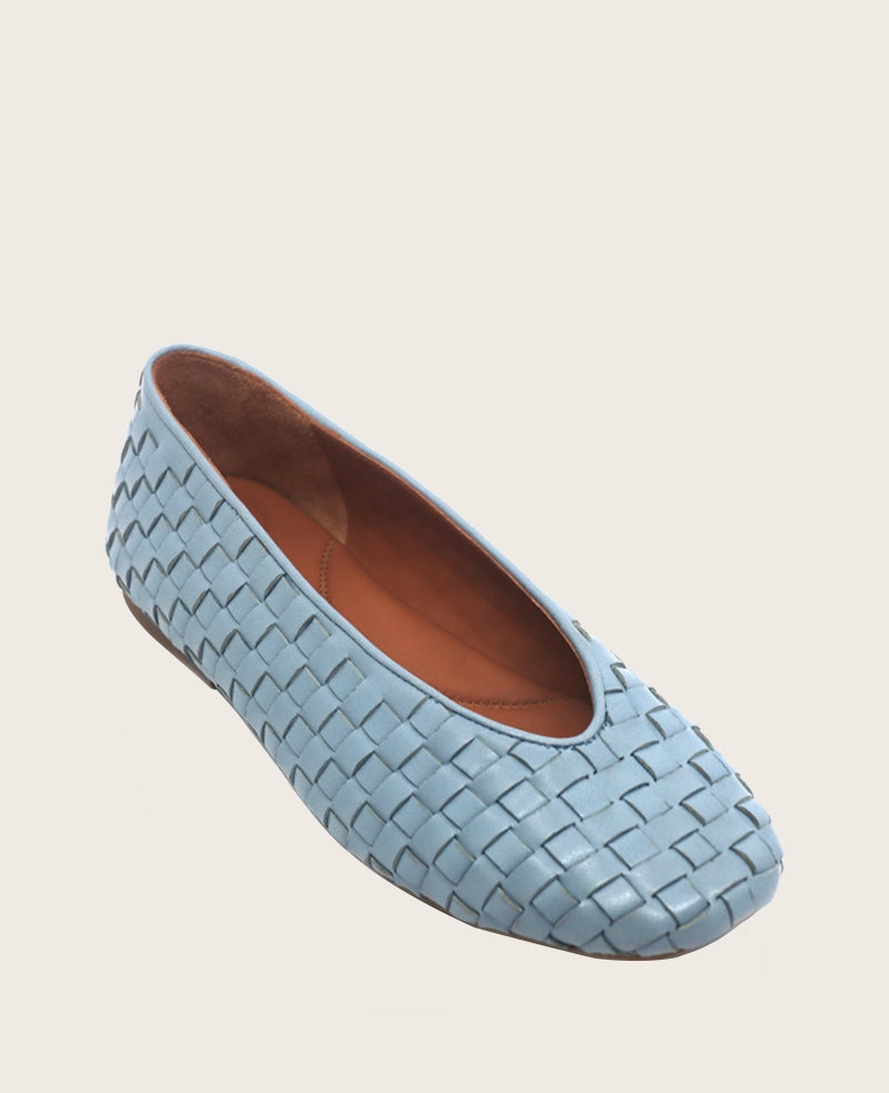 Premium Craftsmanship GENTLE SOULS - Willow Woven Leather Flat