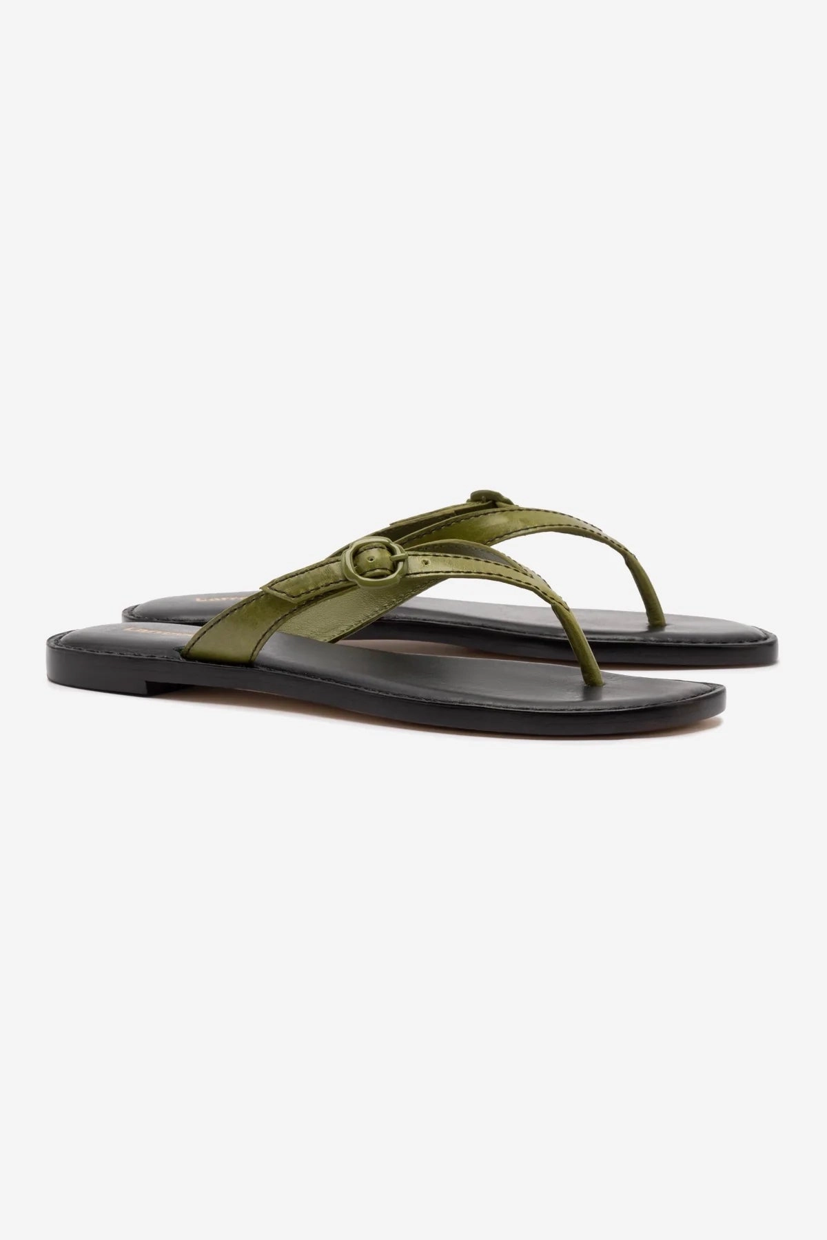 Premium materials Mary Kate Flat Sandal In Seaweed Leather