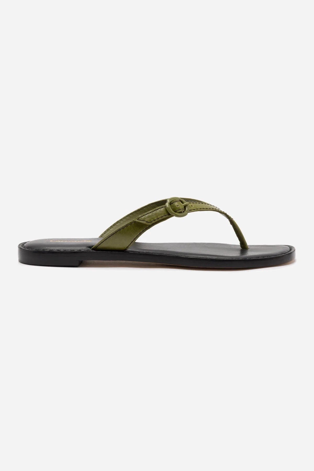Mary Kate Flat Sandal In Seaweed Leather Walking Essential Footwear Modern Comfort Shoes