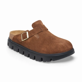 Women's Papillio by Birkenstock Boston Narrow Chunky Dark Tea Suede City Tour