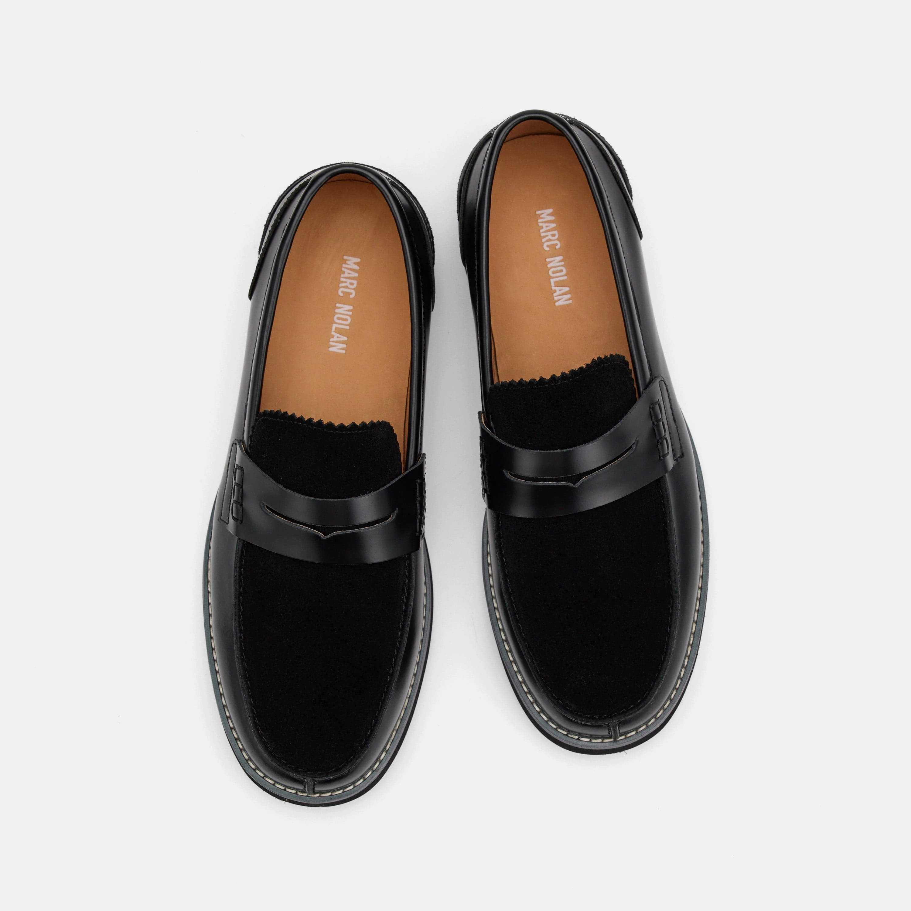 Refined Aesthetic Abe Black Leather Penny Loafers