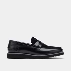 Multi-Purpose Abe Black Leather Penny Loafers