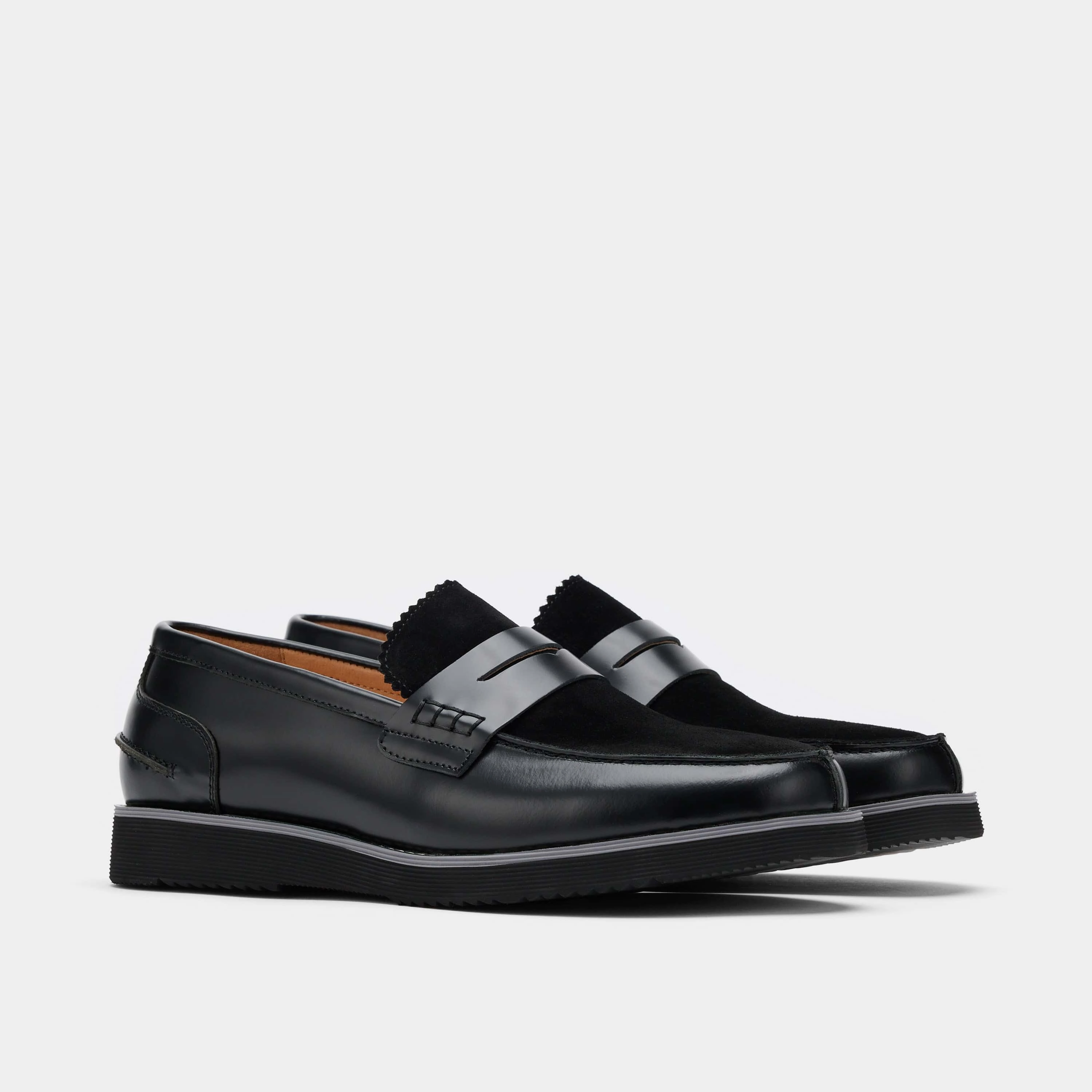 Refined Aesthetic Abe Black Leather Penny Loafers